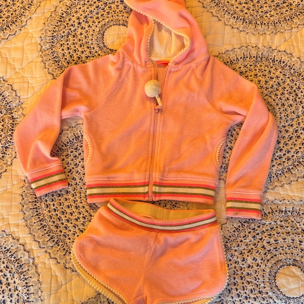 Sunuva terry cloth Hooded Zip Jacket & Shorts Set